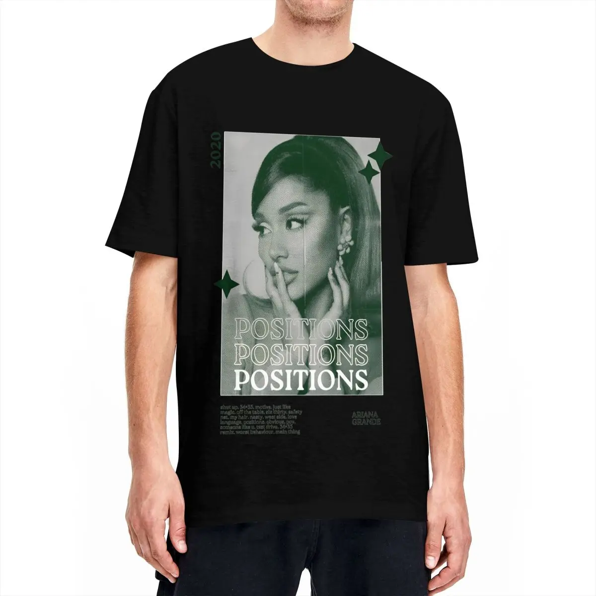 

Футболка Ariana Grandes, футболки в стиле хиппи, винтажная футболка с короткими рукавами, пляжная одежда из 100% хлопка с круглым вырезом, одежда оверсайз