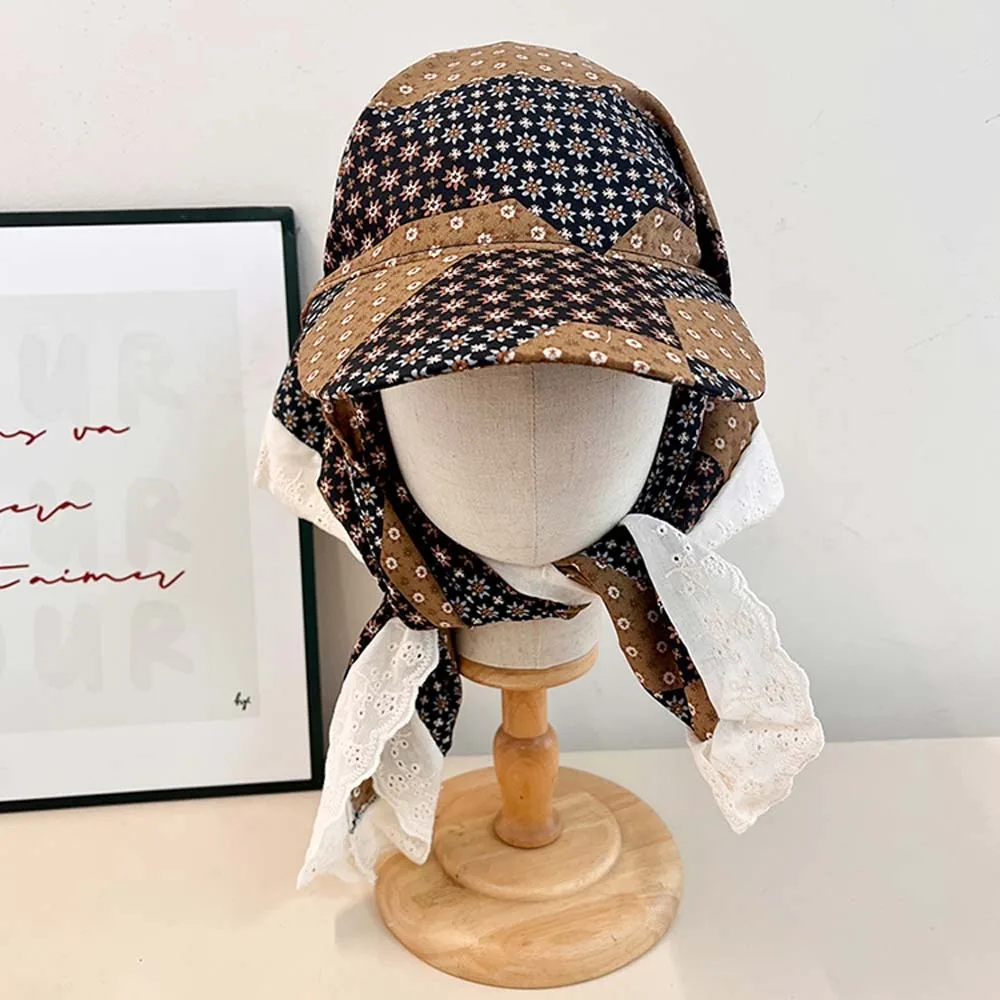 Driving Leopard Print Y2K Headscarf Baseball Hat Retro Breathable Scarf Peaked Cap Sunshade Soft Strappy Bandana Cap Women