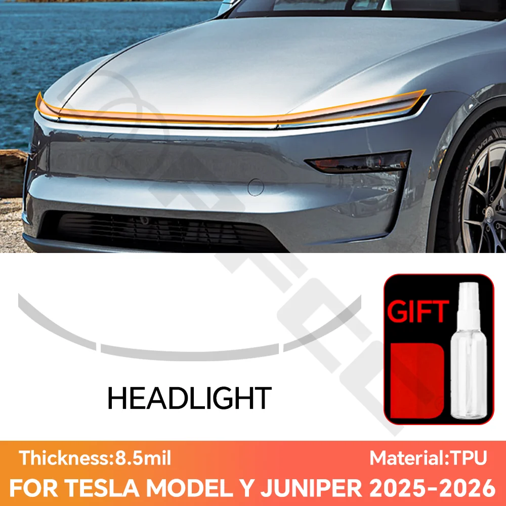 For Tesla Model Y Juniper 2025 2026 TPU Clear Headlight Film PreCut DIY Paint Protection Film PPF Rearview Bra Anti-scratch Film