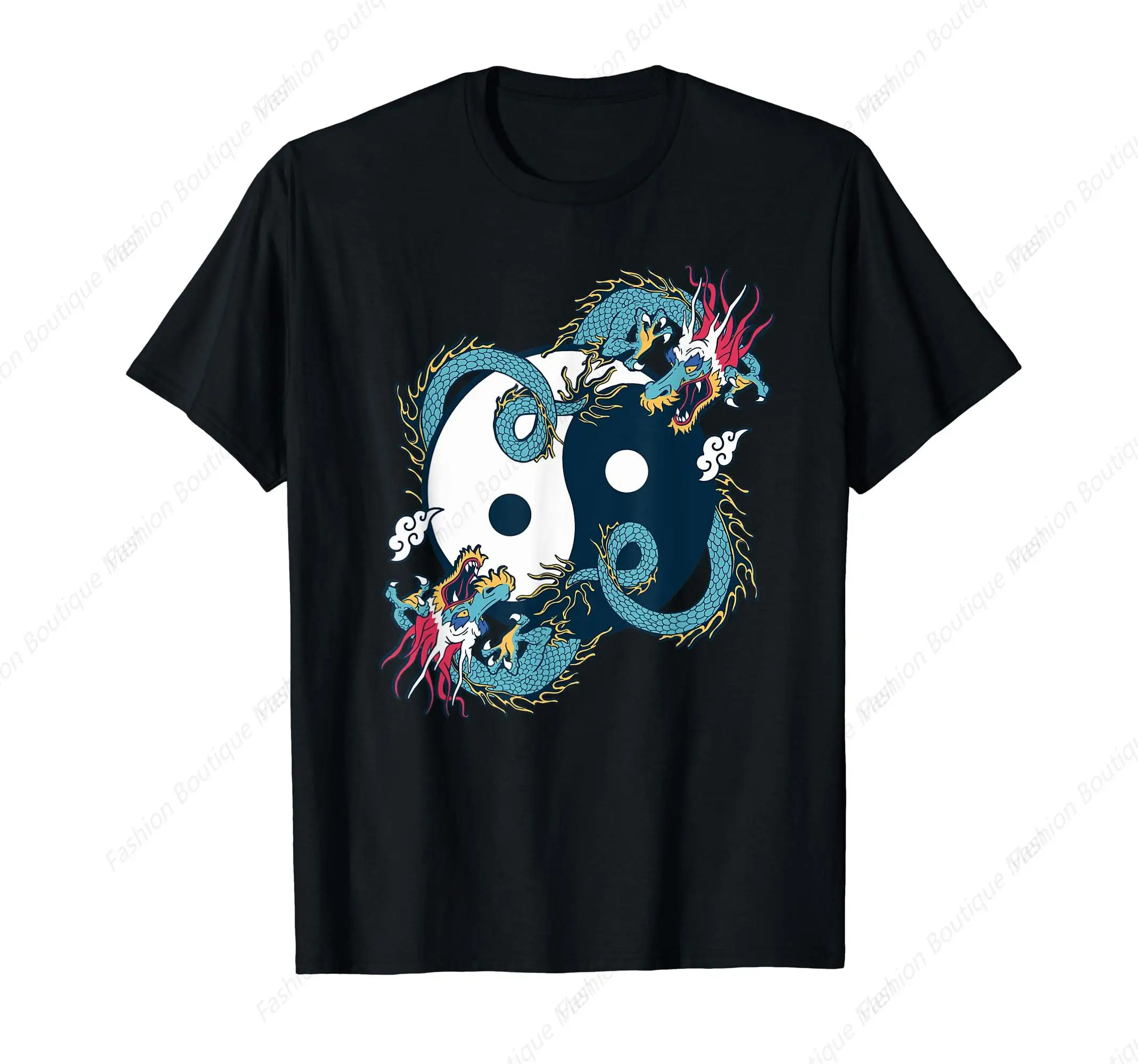 

Chinese Traditional Culture Yin Yang Tai Chi Dragon Design For Meditation Tai Chi T-Shirt Cotton O-Neck Tee Unisex