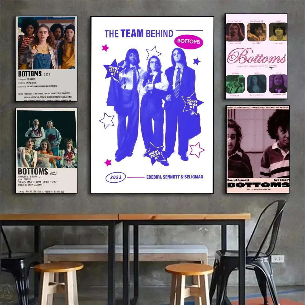 Witty Retro B-Bottoms Indie Film Vibe Poster Poster Painting Wall Art Mural for Living Room Home Decor and Gifts