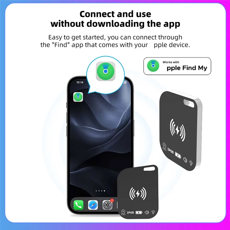 A37T-Wallet Tracker Card Wireless Charging Smart Tag IPX68 Waterproof Gps Locator Ultra Thin Tracker For  Find My Device