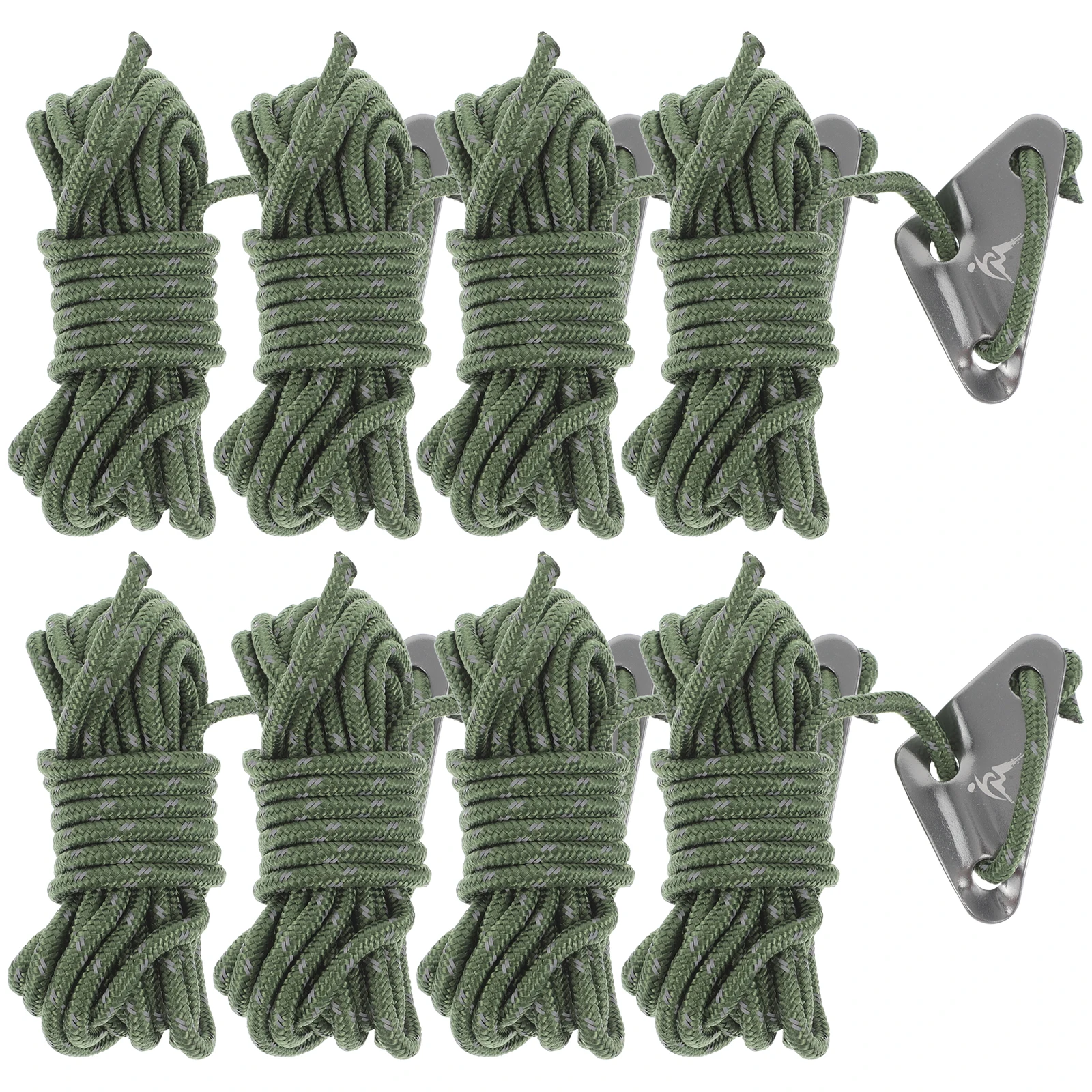 

8 Pcs Windproof Rope Tent Dock Accessory Car Luggage Camping Canopy Series Green Tarp Dragging Lines
