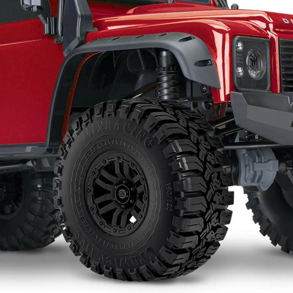 GLOBACT Pneus 1,9 pouces Pneus RC Pneus sur chenilles RC Pneus en caoutchouc 120 * 48 mm pour voiture sur chenilles 1/10 TRX4 TRX6 Axial SCX10 RC (4 pièces)