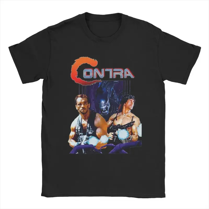 

Men Contra Movie T Shirt Game Pure Cotton Clothing Novelty Short Sleeve Round Neck Tee Shirt Printed T-Shirt