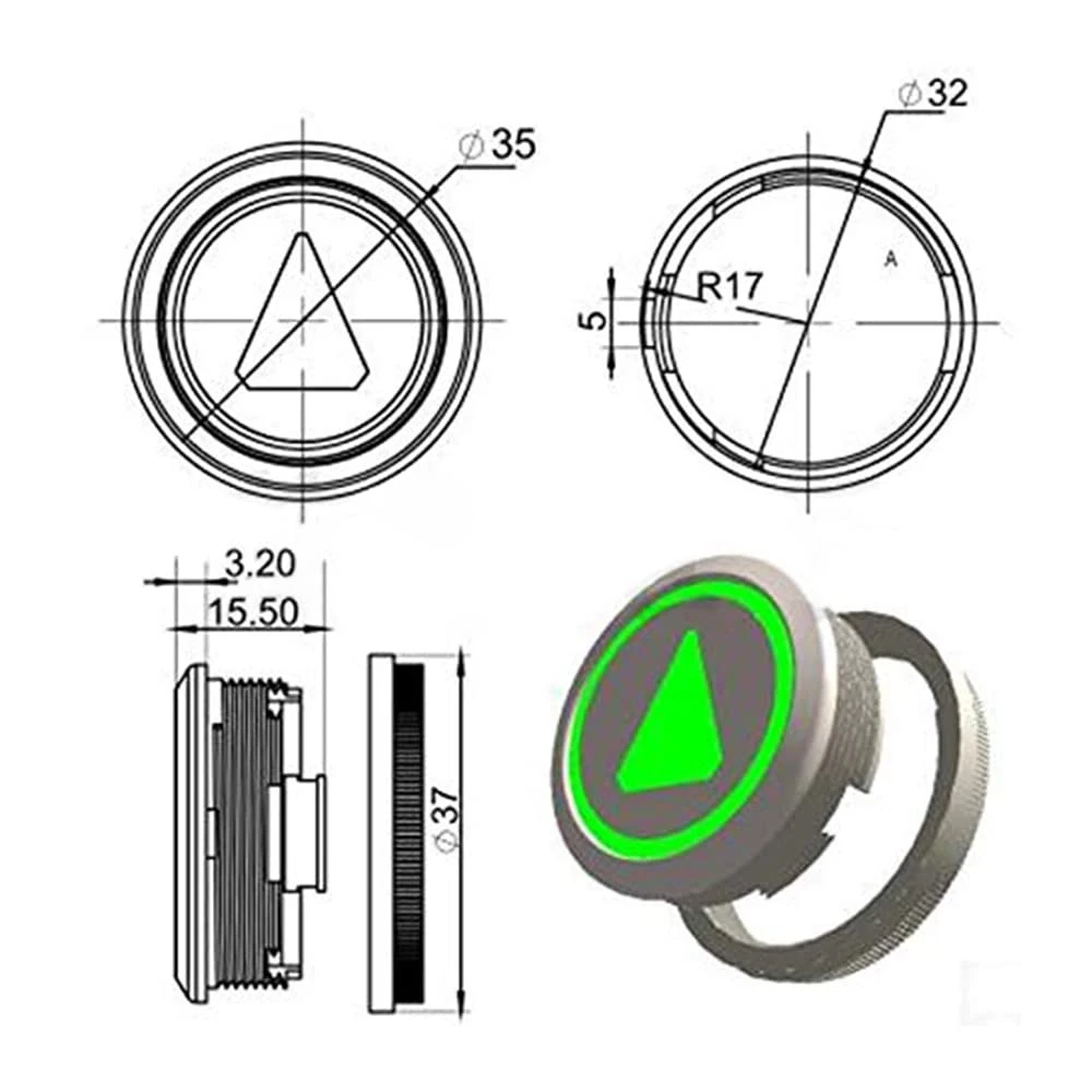 KONE Liftdrukknop RVS Braille-knoppen KDS50 KDS300 1-delig