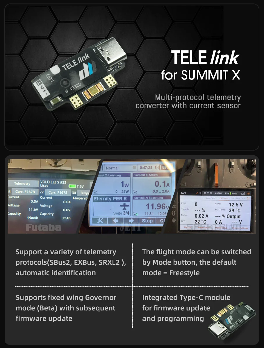 TELE Link For SUMMIT X Multi-protocol Telemetry converter With Current Sensor