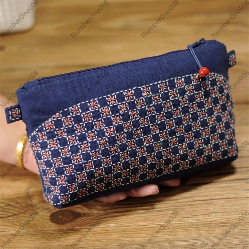 All-in-One Sashiko Bag Sewing Kit, Complete Beginner Set for Making a Chinese Style Tote / Shoulder Bag
