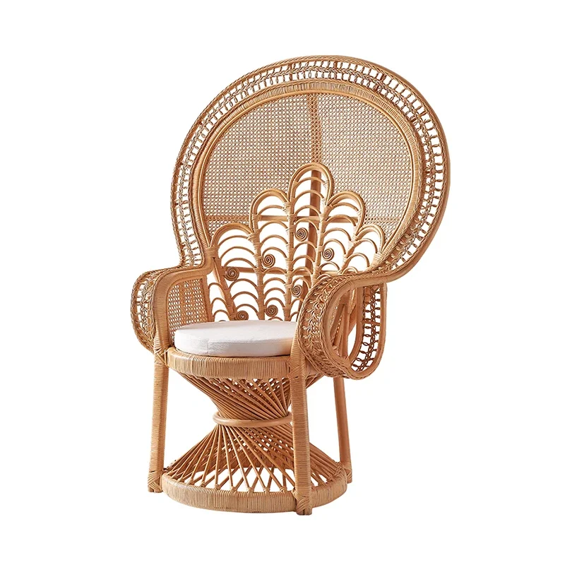 

Restaurant lobby high back cane rattan chair