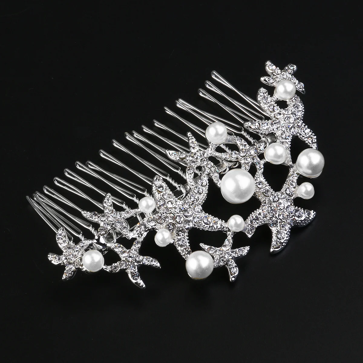 

Wedding Rhinestone Pearl Hair Comb Silver Star Bridal Bridesmaid Prom Hairpiece Accessory Women Hair Accessories