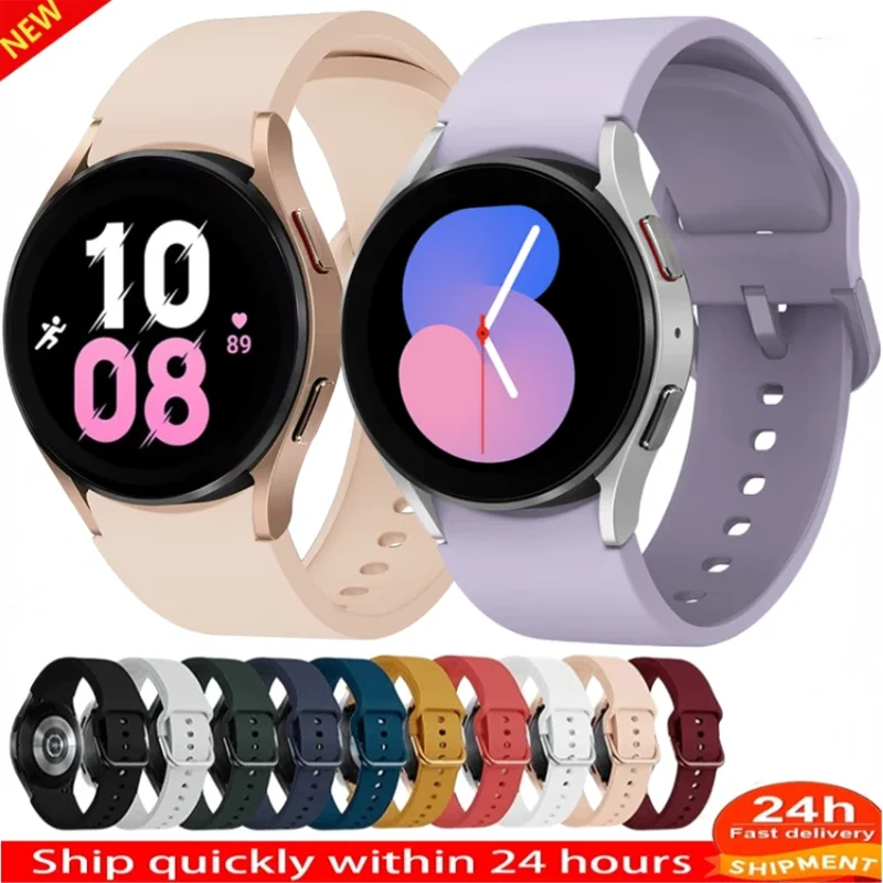 Original Silikonarmband für Samsung Galaxy Watch 7 6 5 4 40mm 44mm Sportliches Weiches Armband für Watch 4-6 Classic 42-43-46-47mm Band