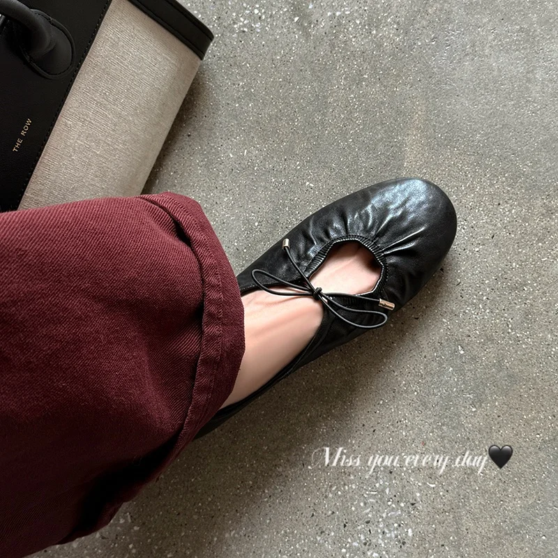 2026 new spring autumn women pumps natural leather 22-25cm cowhide+sheepskin+pigskin round toe lace-up mary janes women shoes