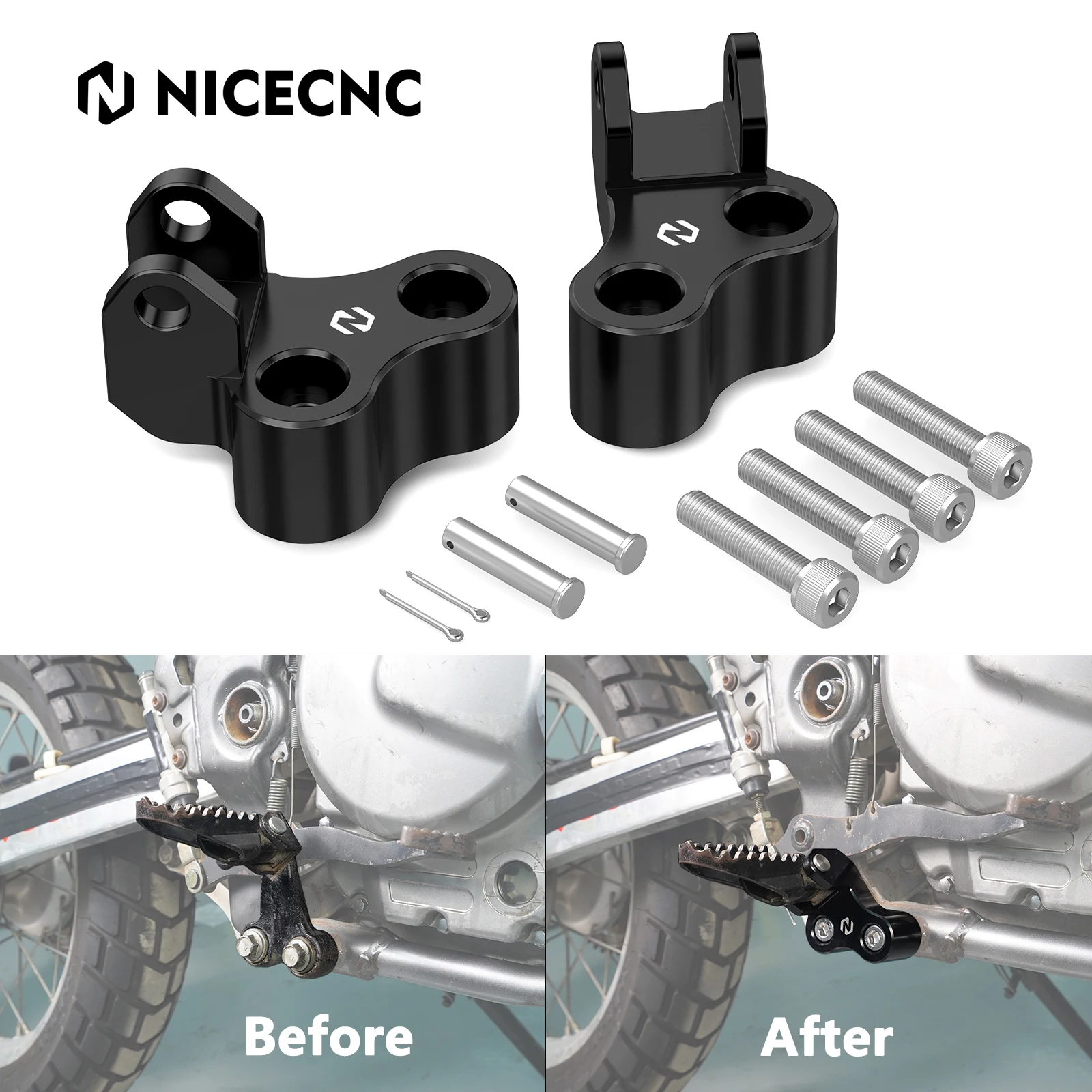 

For Suzuki DR650S DR650SE Footpegs Lower Bracket 1.5" Lowering Footrests Mount Brackets for Suzuki DR650 S SE 1996-2024