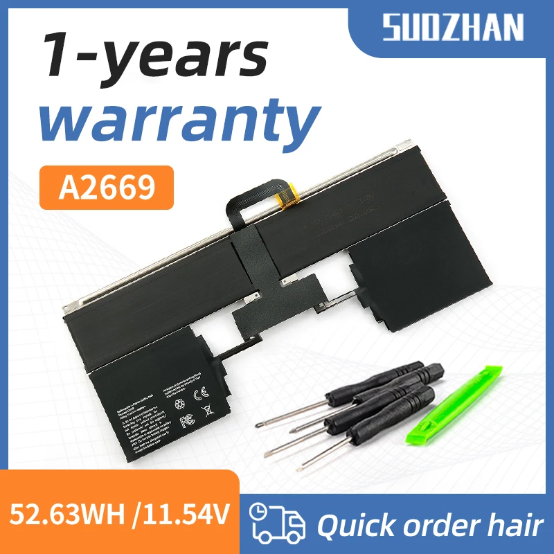 

Новый аккумулятор SUOZHAN A2669 для ноутбука Apple MacBook Air, 13 дюймов, M2 A2681, 2022 год, 11,54 в, 4561 Вт/ч, мАч, быстрая доставка