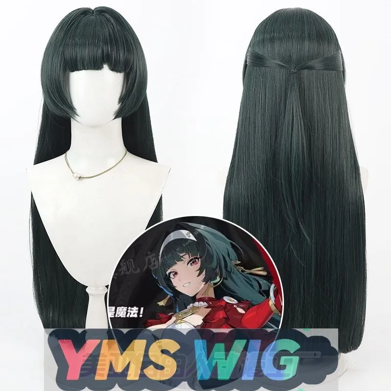 

【YMS WIG】Zenless Zone Zero - Yao Jiayin Косплей Парик, имитация кожи головы, темно-зеленый Astra Yao