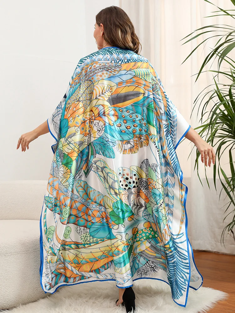 Bohemian Beach Dresses for Women 2022 Trend Printed Kaftans Maxi Robe Swimsuit Cover Ups Fashion Bathing Suits Dropshipping