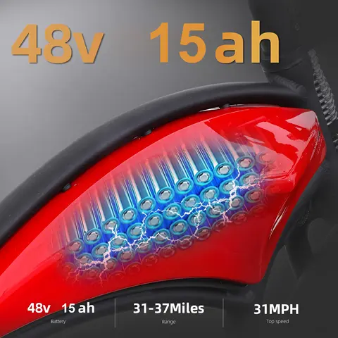 El-mountainbike, 750W 31MPH Klass 3 Elcykel 48V 15Ah 37Mile Terrängcykel med feta däck, Dubbel fjädring 7-växlad JCD UL 7 best sales mopedliknande elcykel - №4