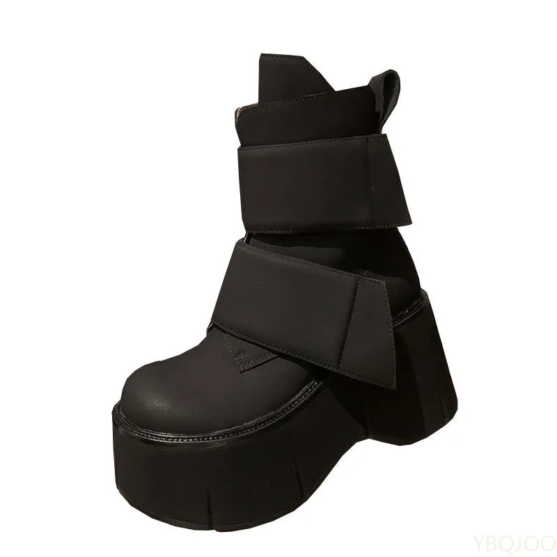 Small Size Spring Autumn New Thick Soled Height Increasing Women's Short Boots Small Stature Sponge Sole Slimming Women's Boots view 6