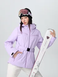 SEARIPE Winter Women's Slim Elastic Ski Jacket Warm Waterproof Cotton-padded Snowboarding Clothing Outdoor Female Snow Coats