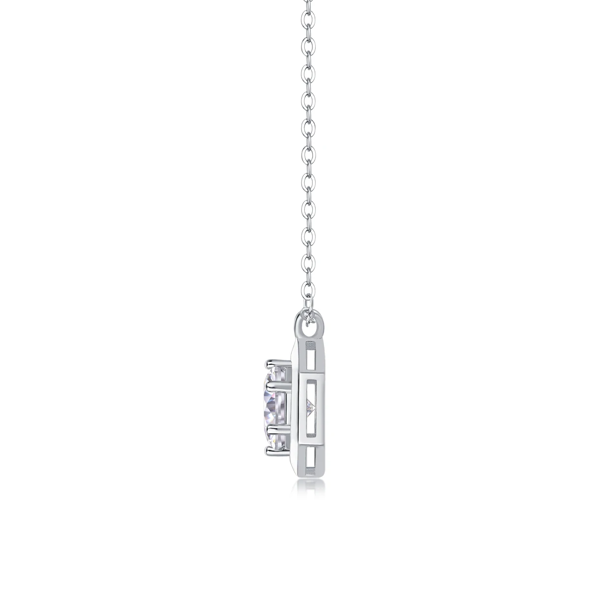 Custom Moissanite Pendant Passes Diamond Tester Fashion S925 Sterling Diamond Round Moissanite Chain Pendant