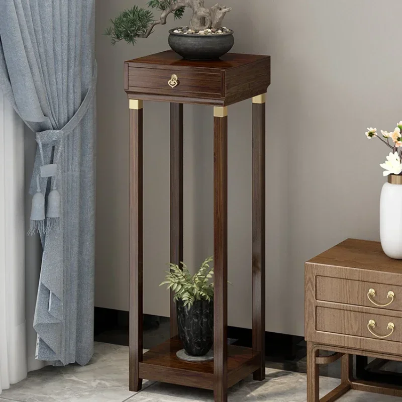 

Floor-standing shelf indoor living room Chinese porch ornaments flower stand solid wood balcony multi-layer flowerpot rack Hot s