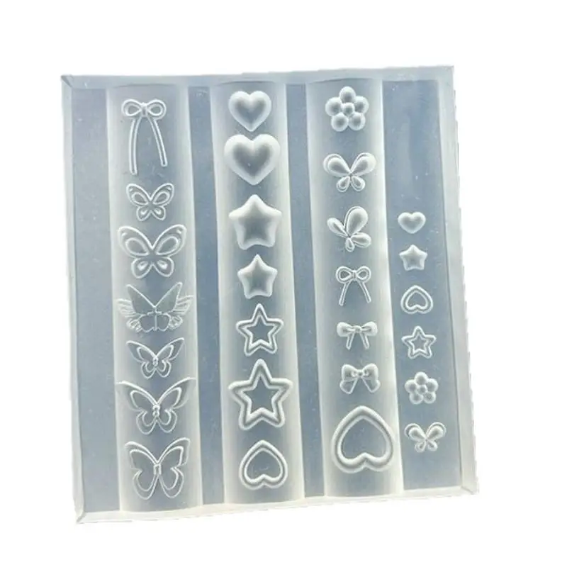 ❤️ 1pc Bowknot Sea Jellyfish Shell Rose Leaf 3D Acrylic Mold Nail Art Decoration Nails DIY Design Silicone Nails Mold view 2