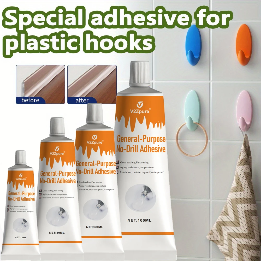 Nail-Free Adhesive No-Drill Glue - Strong No-Scratch Adhesive for Hooks & Shelves Towel Racks Daily Repair Glue Bonding Agent image 3