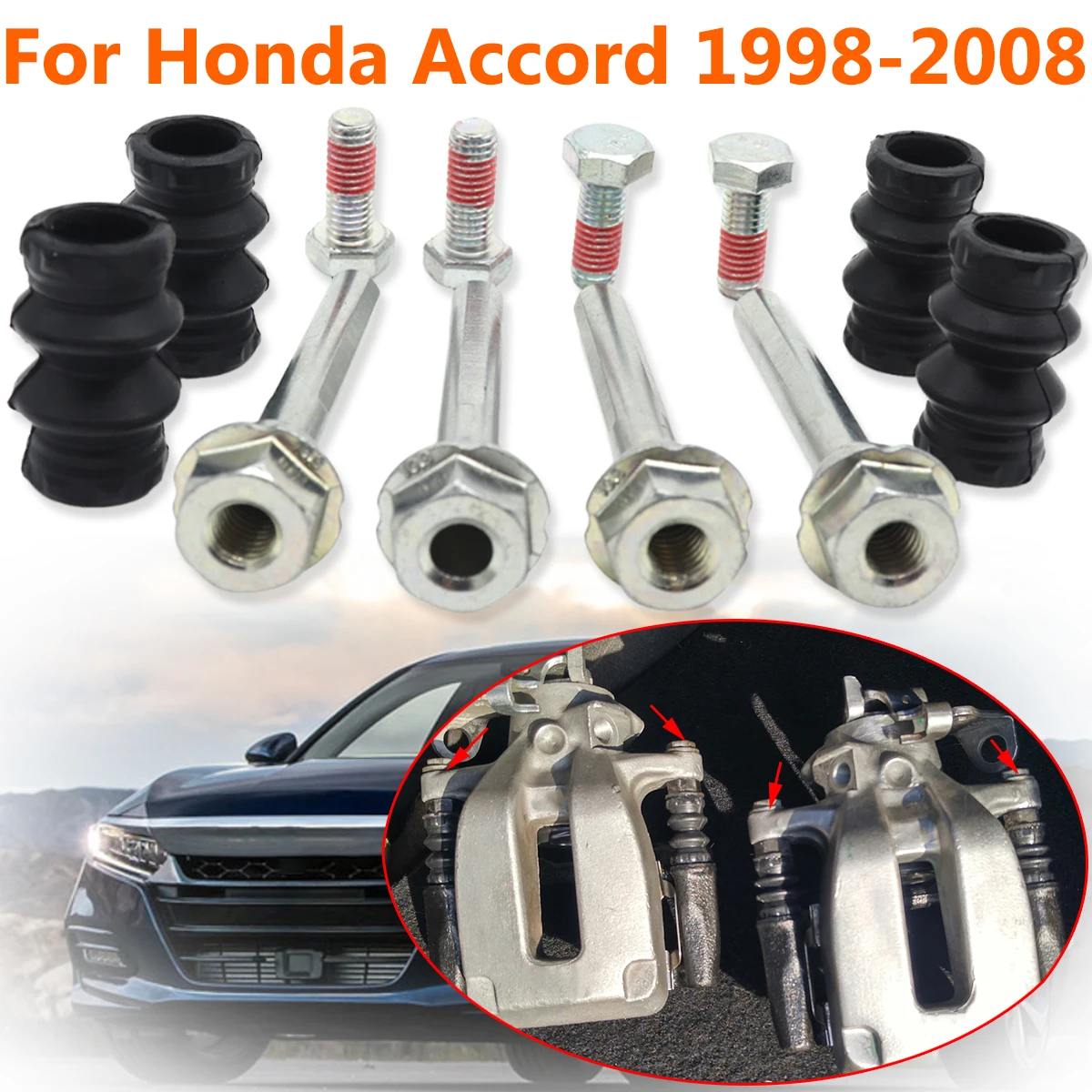 

Rear Left Right Caliper Cylinder Slider Guide Pin For Disc Housing Bolts Rubber Bushing Boot Seal Kit For Honda ACCORD 1998-2008