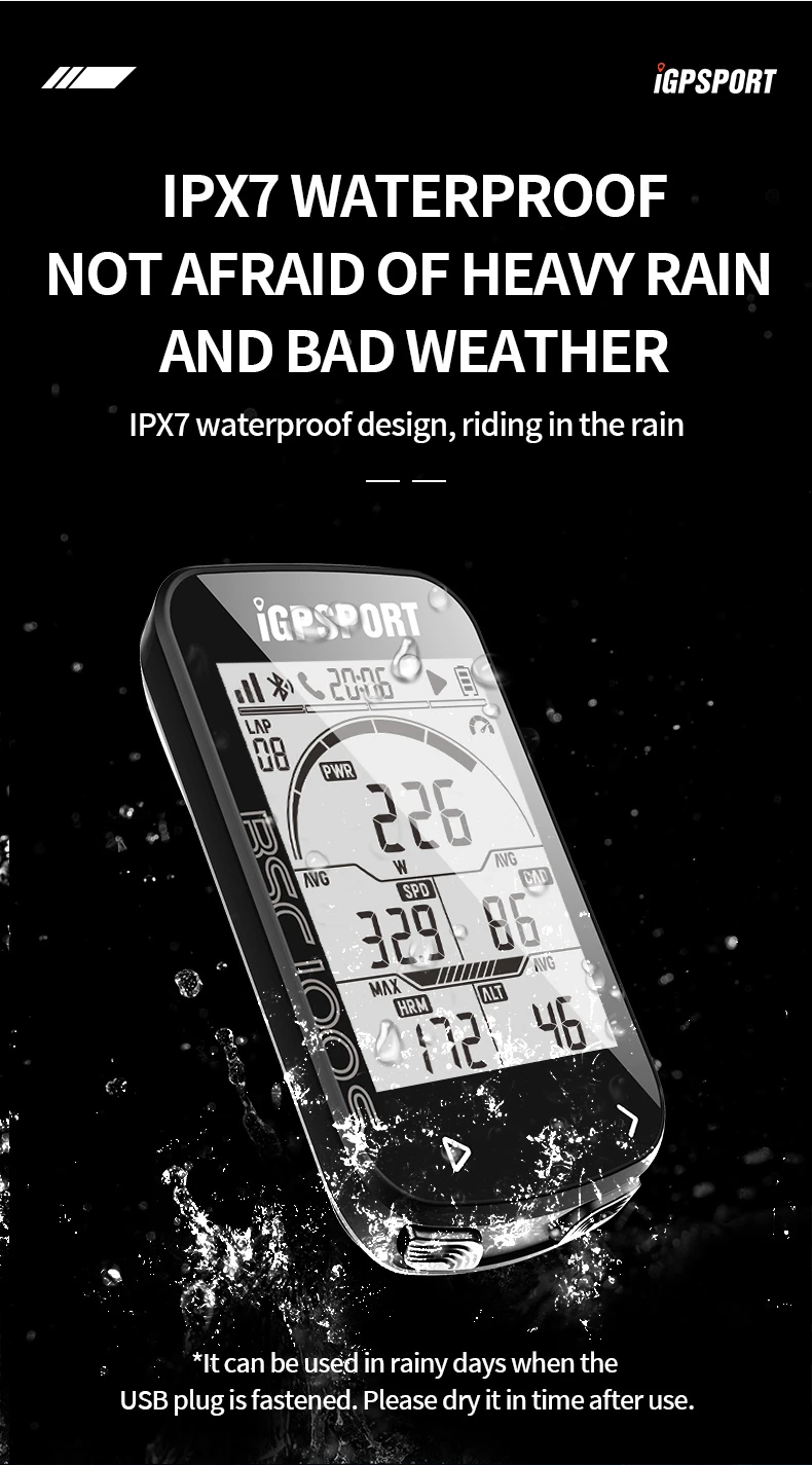 iGPSPORT BSC100S Bicycle Computer Cycling GPS Odometer Bike Speedomet Riding Cycling Waterproof Speedometer 2.6inch Large Screen