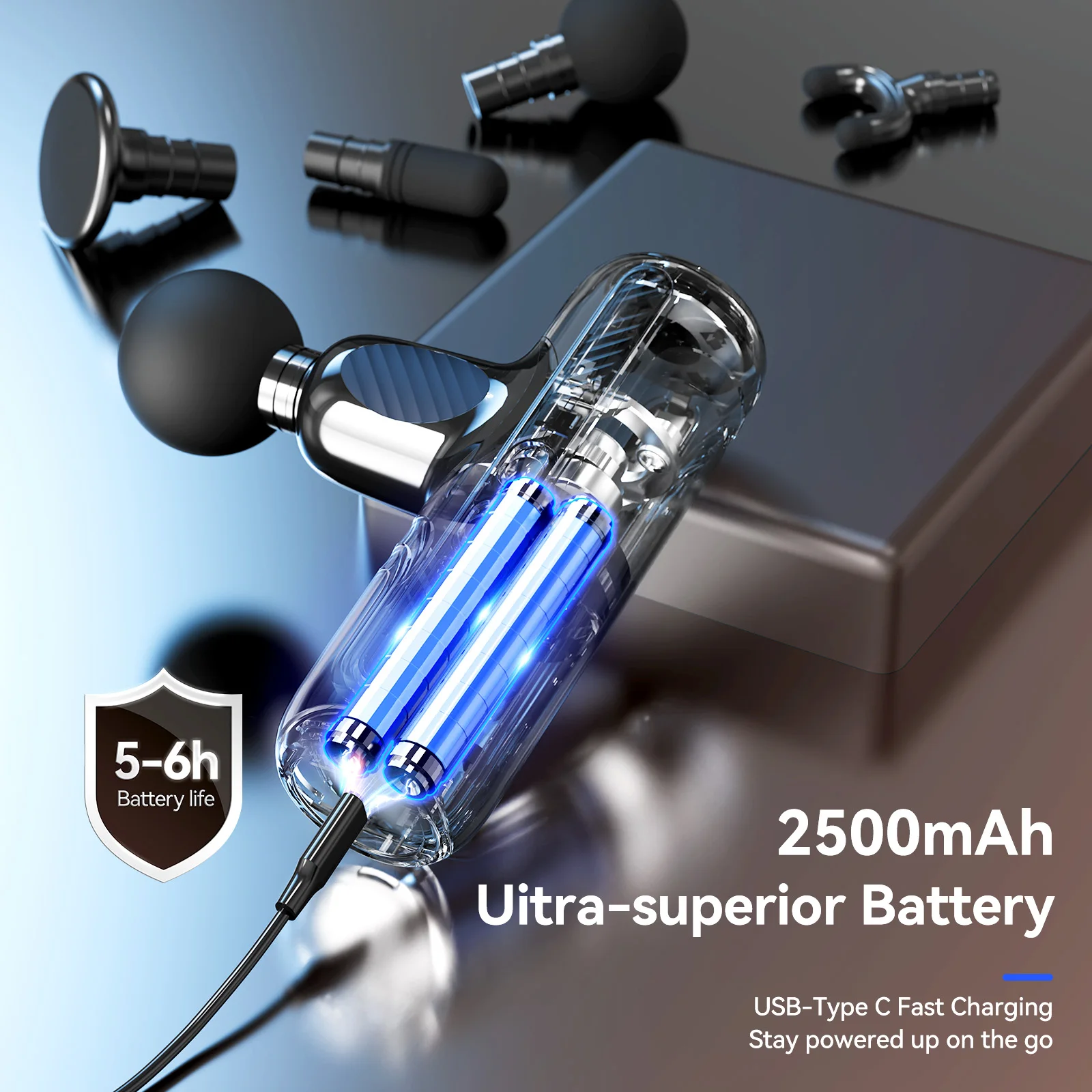 

Deep tissue vibration percussion massage gun mini heating warm 5 gear hot massager fascia muscle mini massage gun