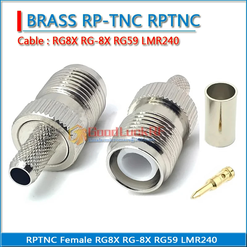 

L12 RP-TNC RPTNC RP TNC Female Crimp for RG8X RG-8X RG59 LMR240 Cable Plug Nickel Plated Brass RF Connection Adapters