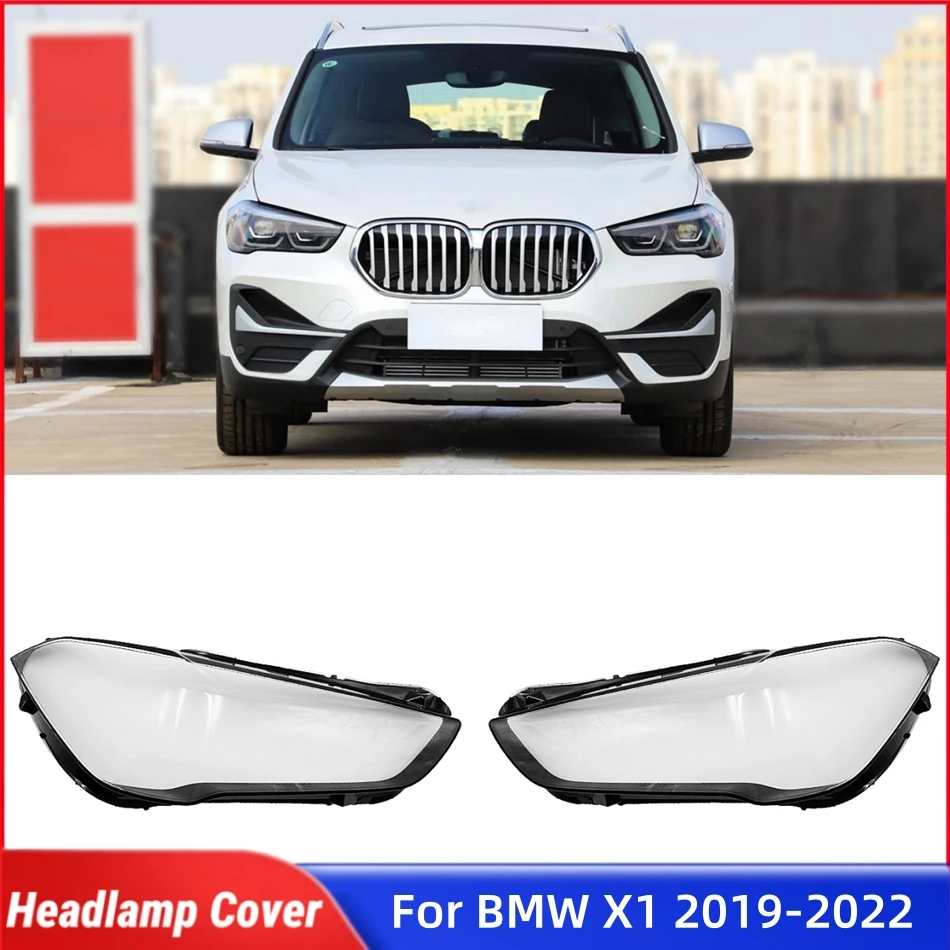 For BMW X1 F48 F49 2019 2020 2021 2022 Car Gadgets Lampshade Headlight Glass Car Front Headlight Lens Cover Lights Shell