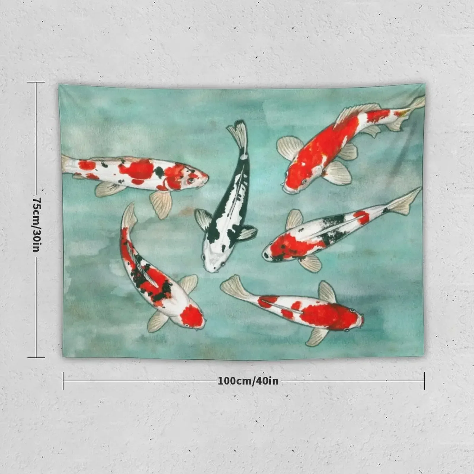 Le ballet des carpes koi Tapestry Room Design Decoration Room Wall Decor Outdoor Decoration Tapestry