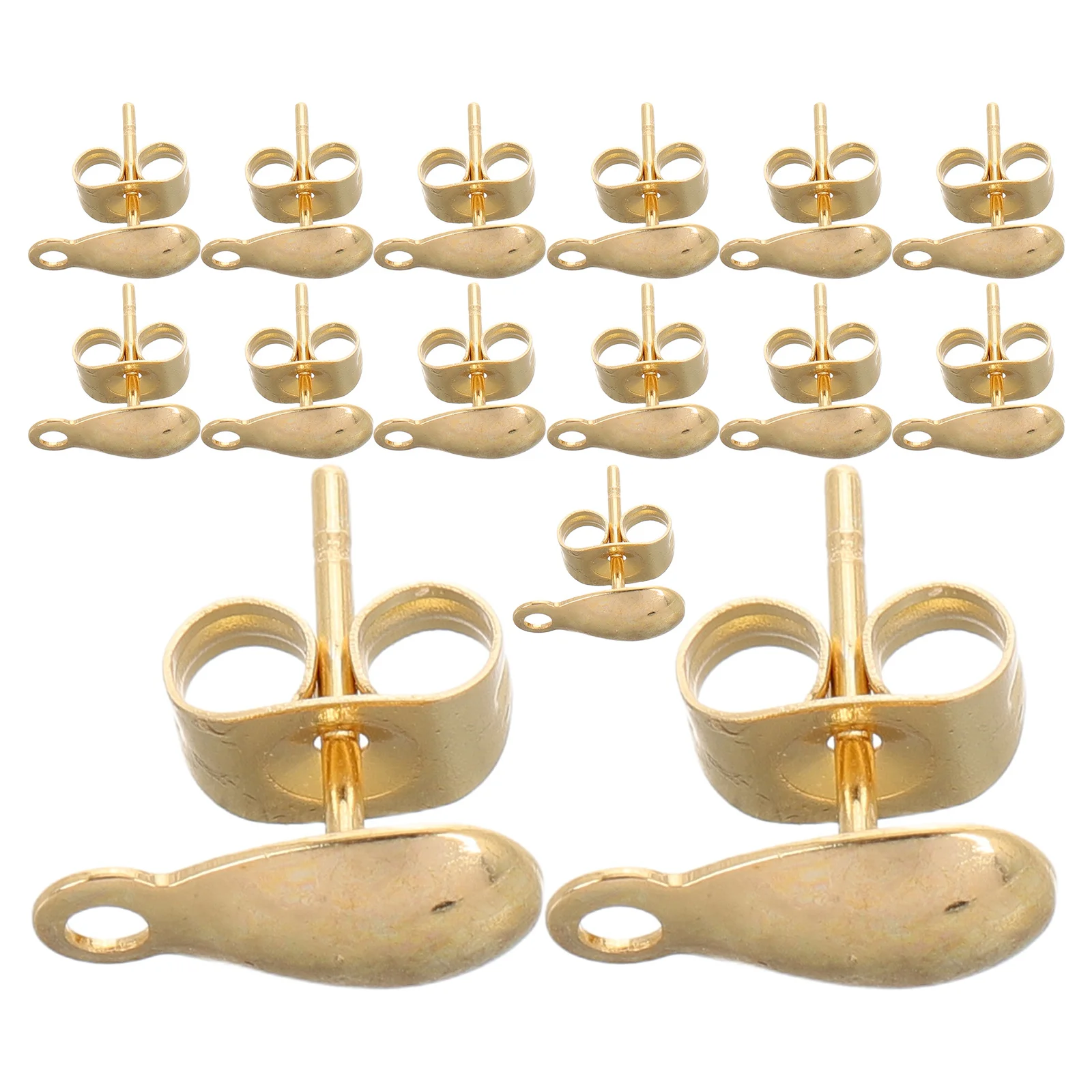 

100pcs Ear Studs Stainless Steel Teardrop Dangle Lightweight Jewelry Making Supplies For Women Earring Findings Hoop Earrings