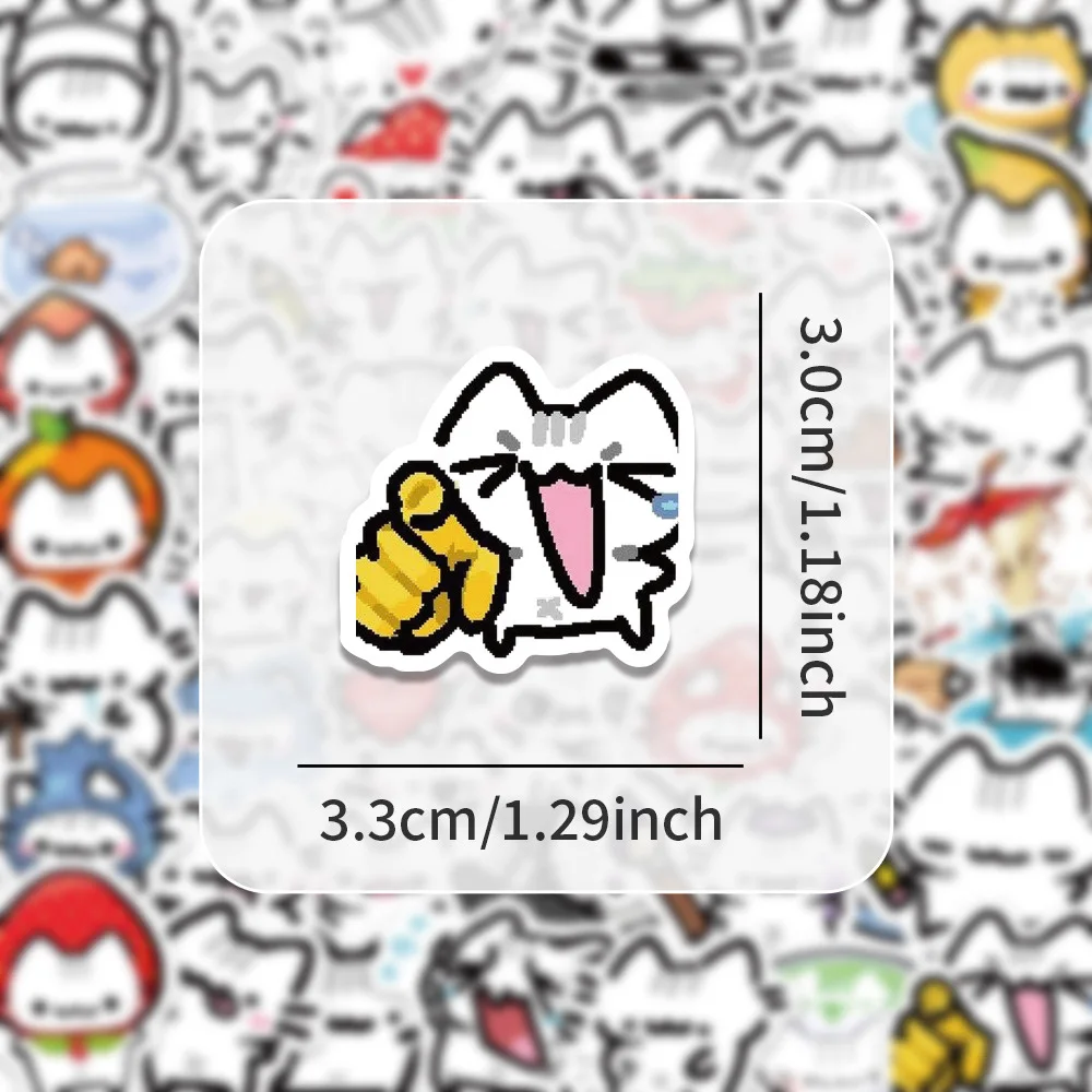 

10/50/100PCS Line Kitten Daily Graffiti Sticker Cute Cat Cartoon Decal for Laptop Phone Guitar Cup Skateboard Waterproof Sticker