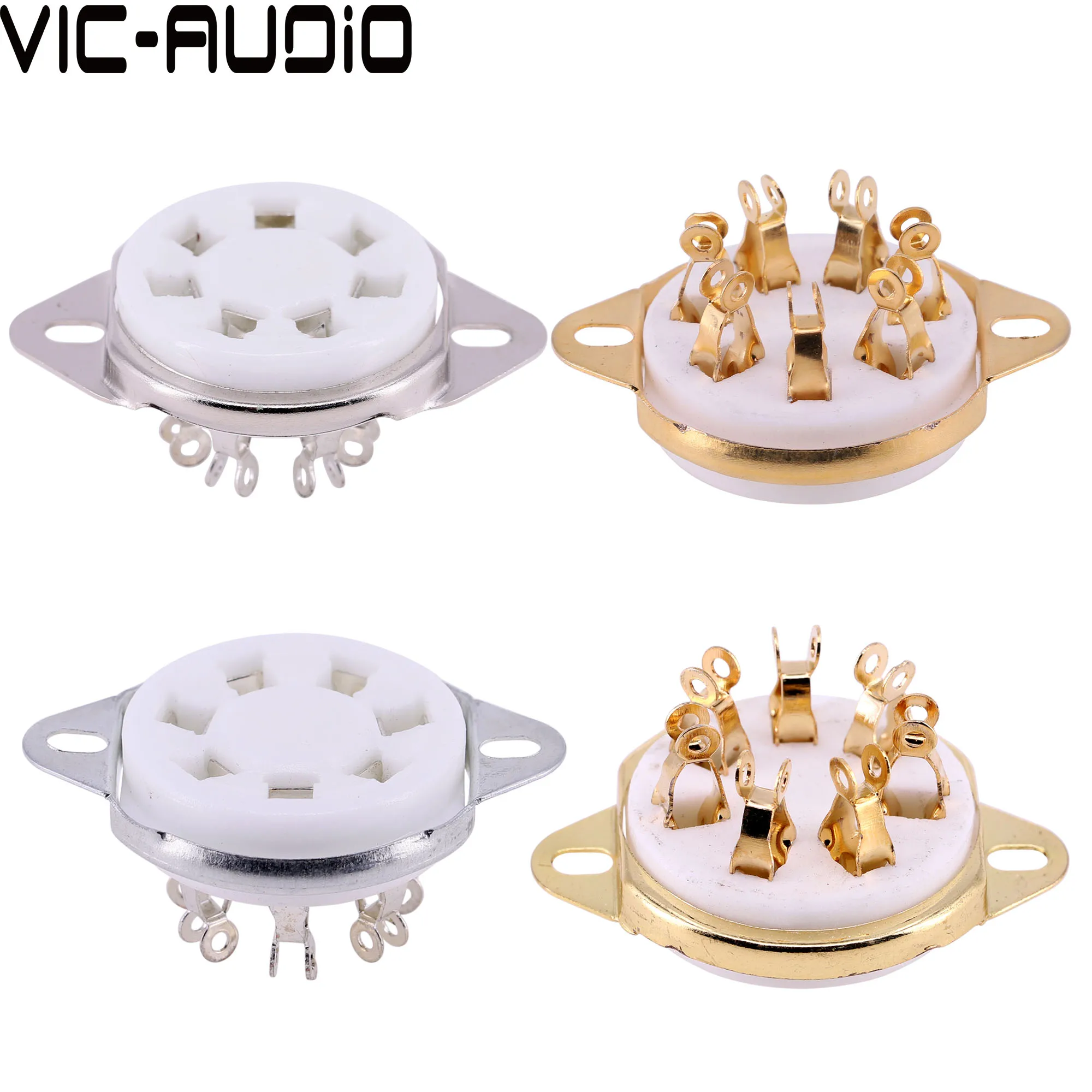 GZC7-2 Soquete De Tubo De Cerâmica, Montagem Do Chassi Para 6A6 826 832 Amplificador De Tubo De Vácuo, Áudio HIFI, 7Pin, 2Pcs