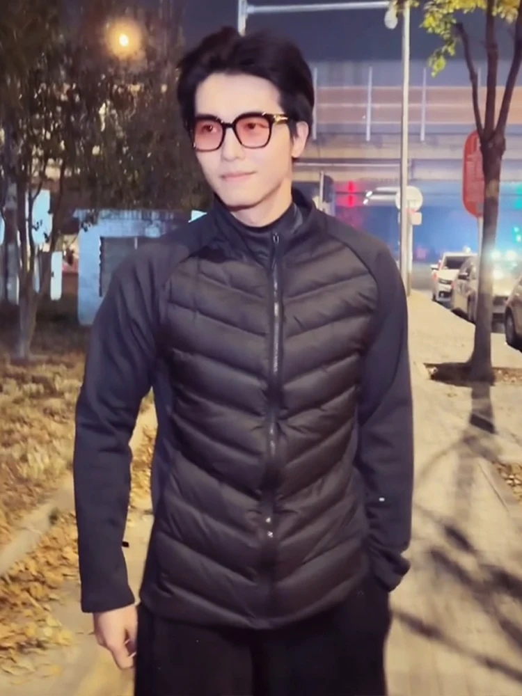 

Bla Lightweight Thiened Winter Cotton Jaet Men's Slim Fit ort Sle Inner Korean Version Warmth Youth Faion