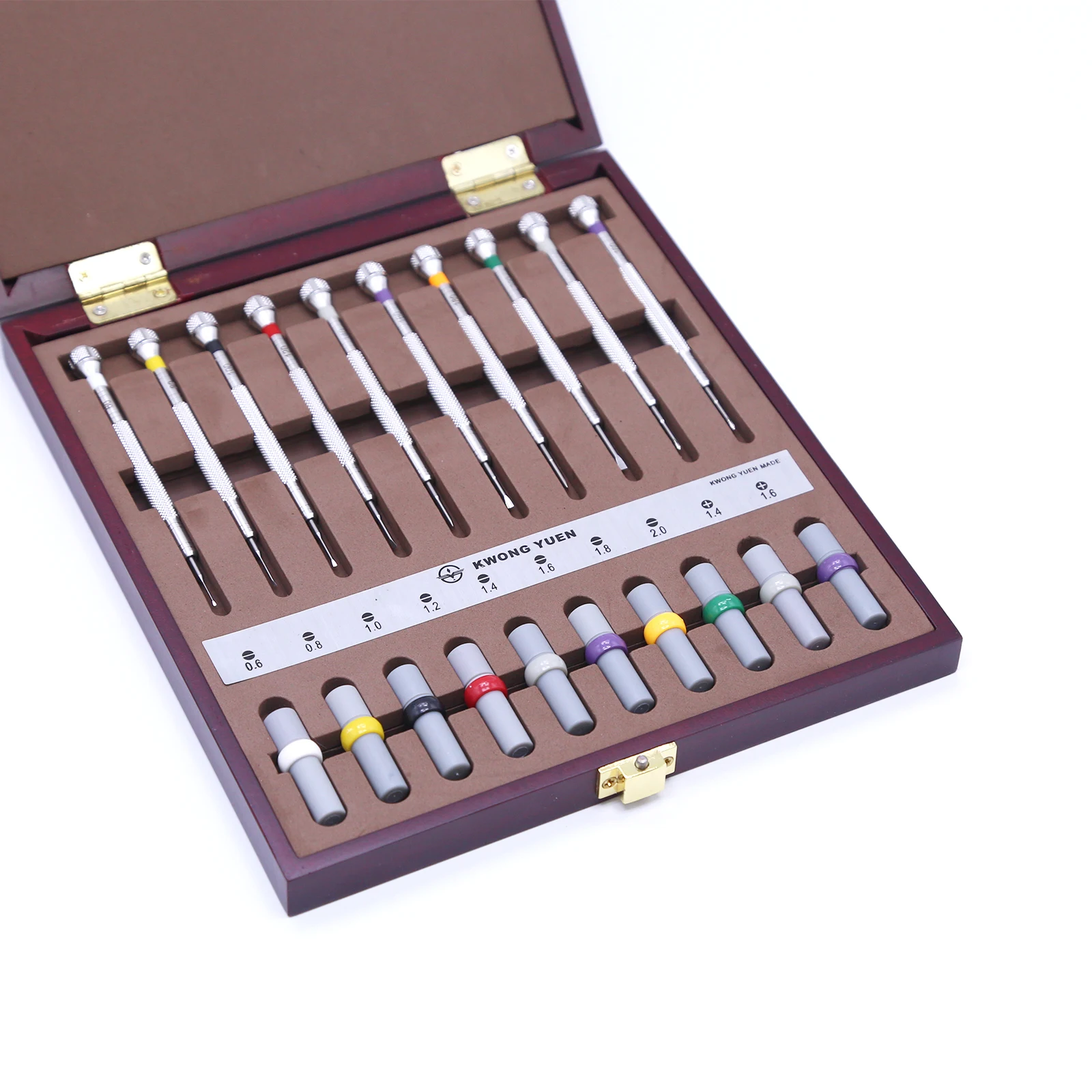 

316# Steel Extreme Hardness 10pcs Watch Screwdriver Set in Wooden Case with Spare Tip