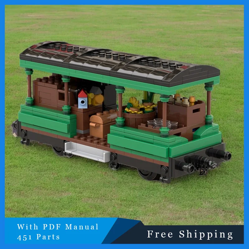 451 قطعة MOC للتحويل قاطرة البخار Moc اللبنات لتقوم بها بنفسك تجميع الطوب المرور التعليمية الإبداعية عرض اللعب الهدايا