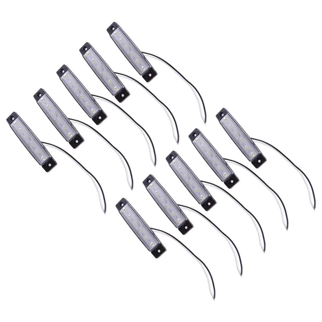

5W 10Pcs Marine Boat White 6 LED Lamp Cabin Deck Courtesy Stern Transom Step Light Plastic