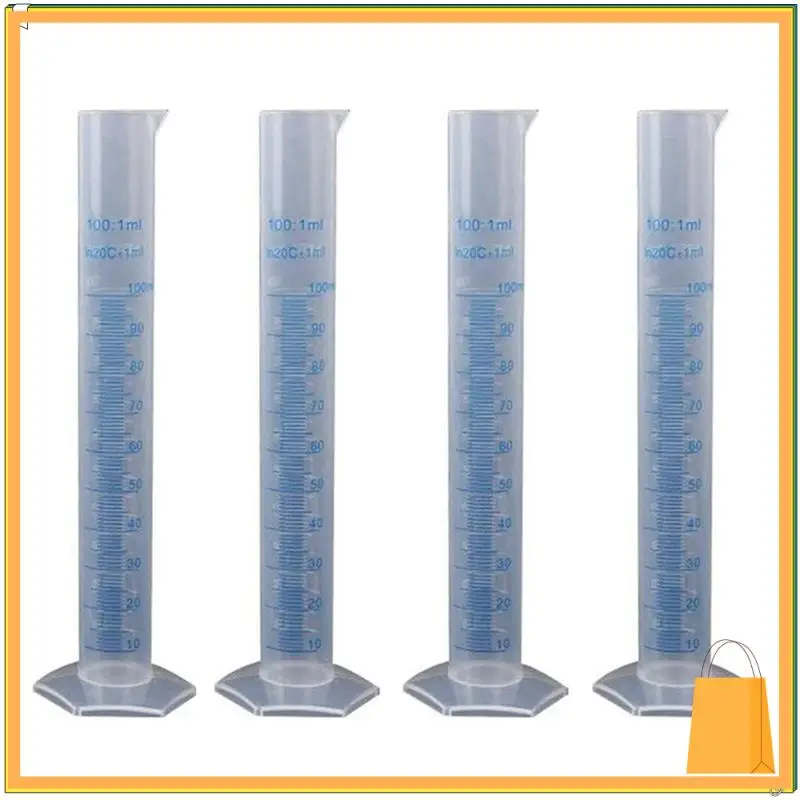L52A-4X Measuring Cylinder Plastic Graduated Tube Tool For Lab(100Ml)