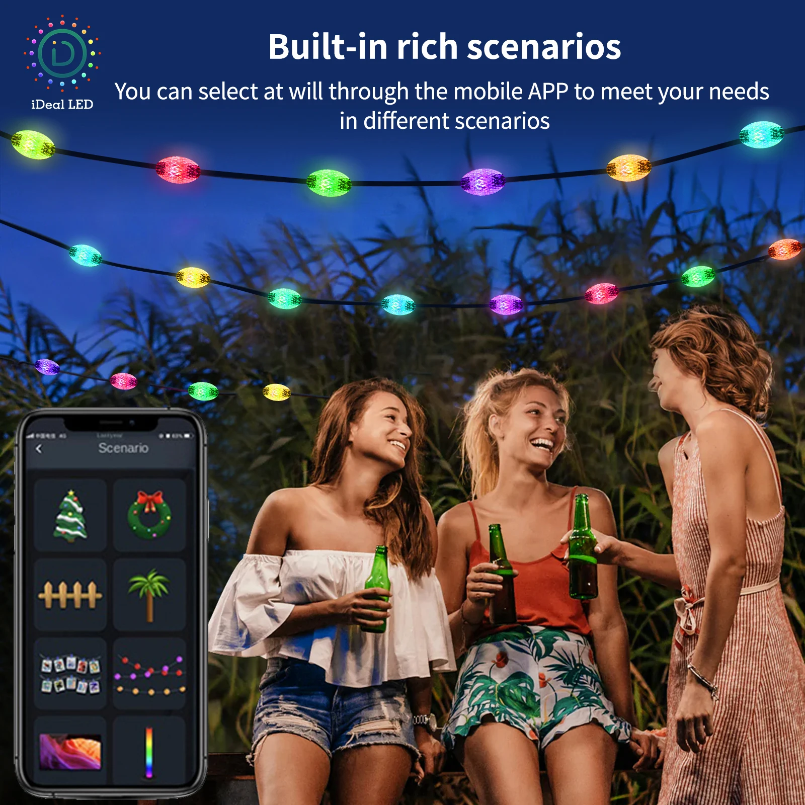 Dreamcolor diamond shap USB LED String Light WS2812B Garland Fairy Lights for Christmas Birthday Party Decoration Waterproof