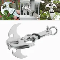 Stainless Steel Outdoor Climbing Hook Multifunctional Grappling Hook Survival Folding Escapement Hook Camping Edc Equipment Tool