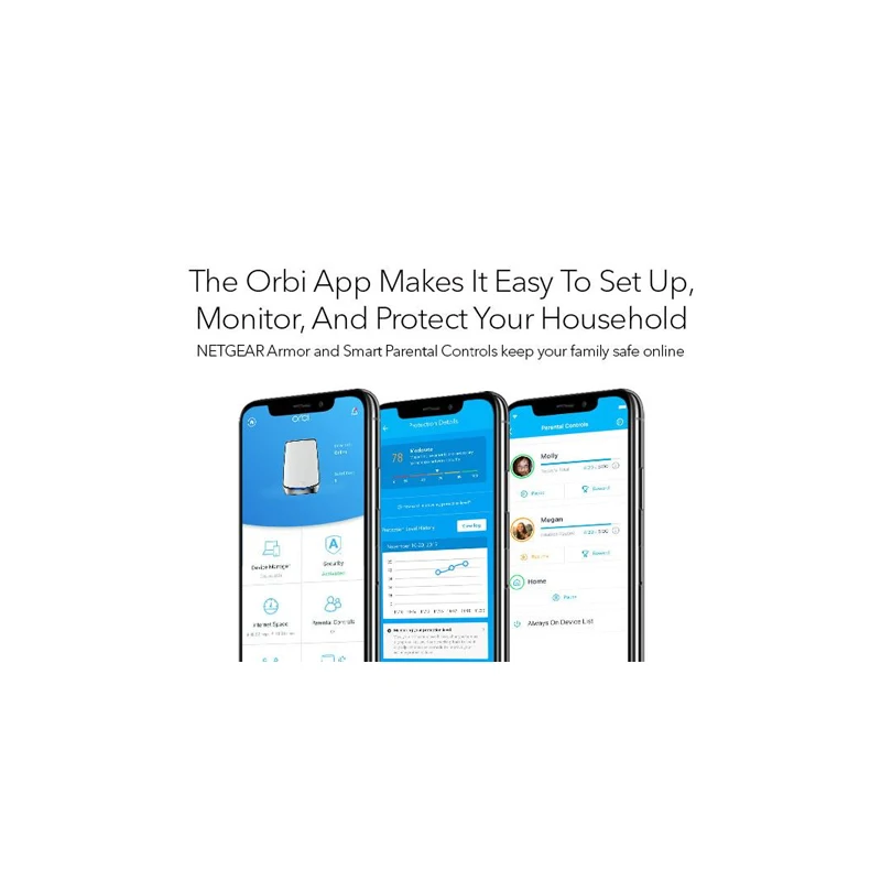Netgaar rbk852 ax6000 malha wifi 6 sistema 1 roteador + 1 satélite orbi tri-band mesh wifi sistema 6 gbps cobre grande 5.000 pés quadrados