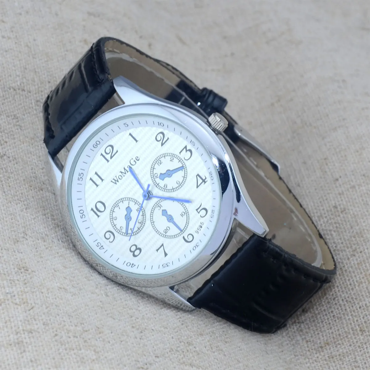 Montre-bracelet en cuir pour hommes et femmes, cadran à Quartz analogique, cadran décontracté