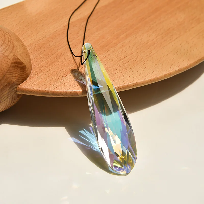Colorful Slender Water Drop Crystal Prism Hanging Pendant Home Decor Chandelier Crystal Prism Pendant