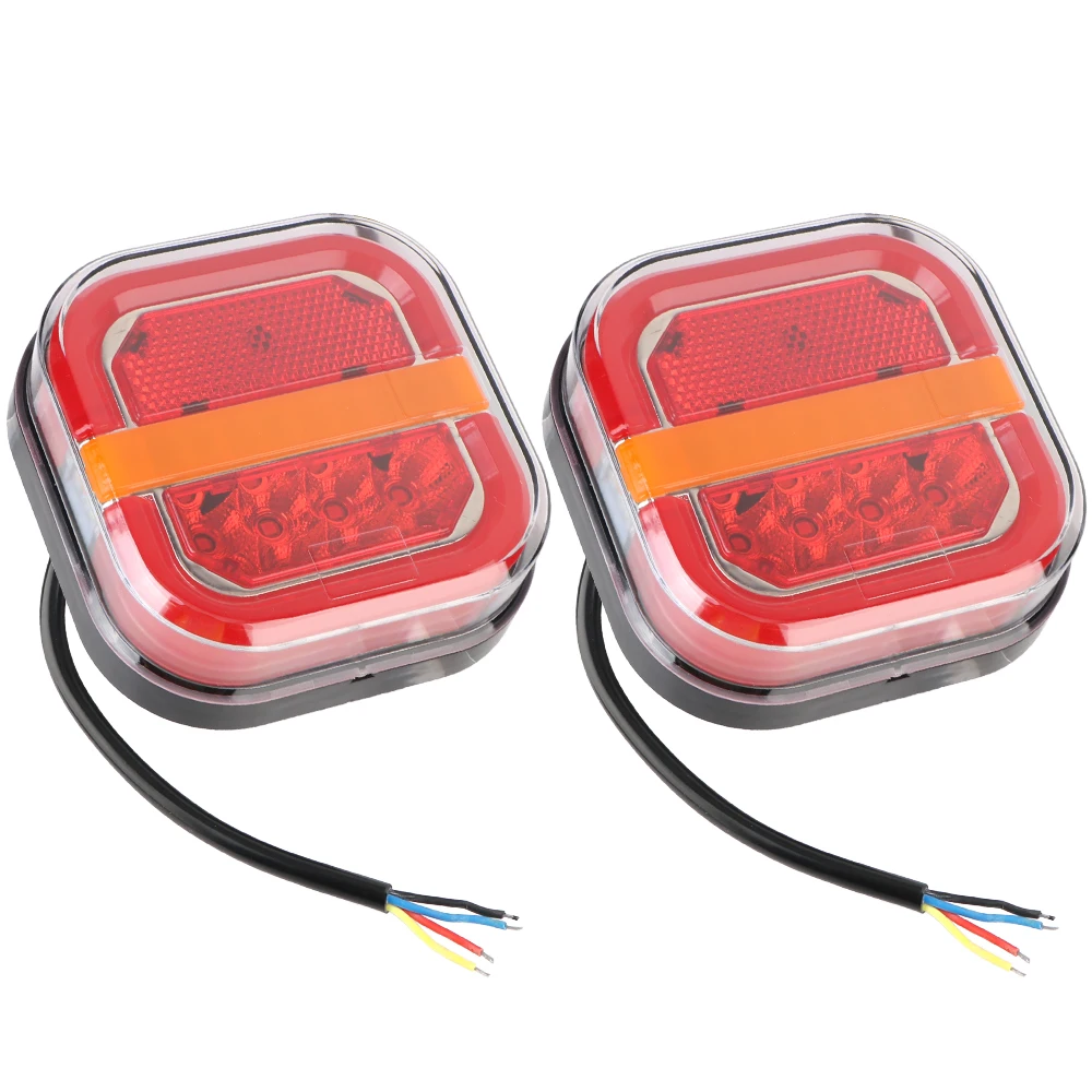 License Plate Lamp Car Accessories Square Taillight Turn Signal Indicator Car  Tail Lamp for Truck UTV ATV Van 12V 24V 28 LED