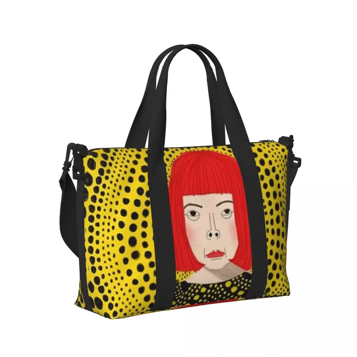 مخصص يايوي كوساما الجمالية حمل حقيبة المرأة سعة كبيرة اليقطين الفن شاطئ رياضة حقائب السفر