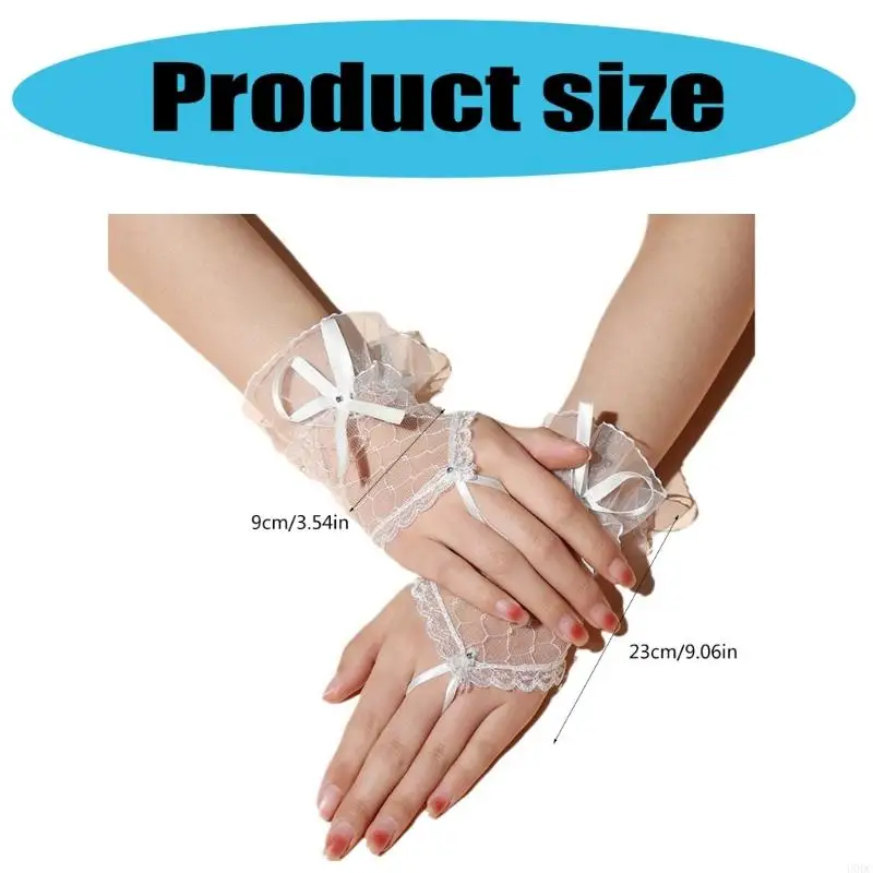 Elegante zarte Spitzenmanschetten mit Bowknot -Design für Frauen perfekt für Partys und Cosplay -Event Y166