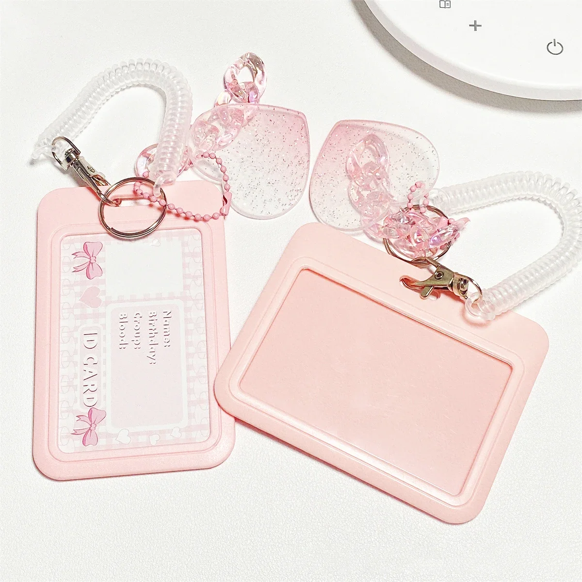 High-looking Glitter Powder Love Cloud Gradient Gu Card Keychain Bus Card Student ID Card Holder